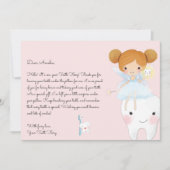 Letter Van Tandenfee Blush Roze Girly Kaart (Voorkant)