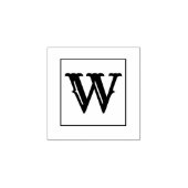 Letter W 1 inch rubberen stempel (Afrduk)
