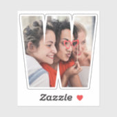 Letter W Alphabet & Photo Custom-Cut Vinyl Sticker (Feuille)