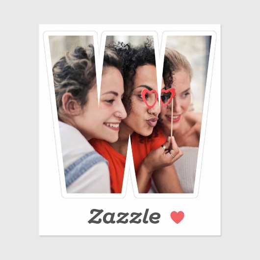 Letter W Alphabet & Photo Custom-Cut Vinyl Sticker