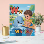 Letter W Alphabet Poster – W is for Whale (Mariage)