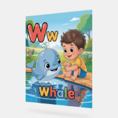 Letter W Alphabet Poster – W is for Whale (Angle)