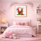 Letter W Crown Princess Fairy Poster Alphabet Art