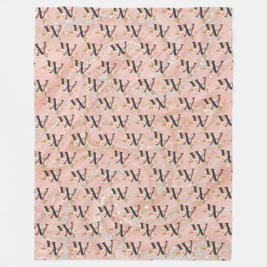 Letter W Fleece Deken (Voorkant)