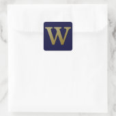 Letter W Gold Square Sticker (Tas)