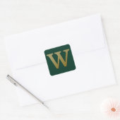 Letter W Gold Square Sticker (Envelop)