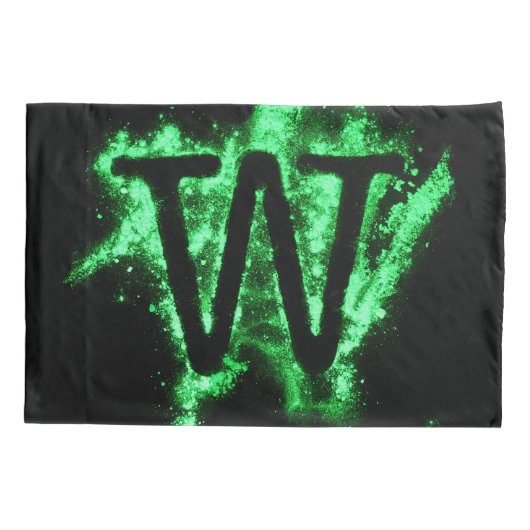 Letter W Groen Hoofdstedelijk Alfabet Kussensloop (Achterkant)