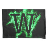 Letter W Groen Hoofdstedelijk Alfabet Kussensloop (Voorkant)