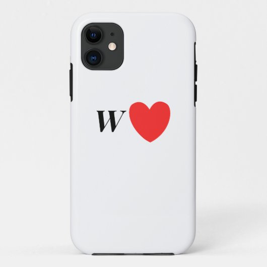 Letter W Heart - Valentine Initial Love Design Case-Mate iPhone Case (Achterkant)