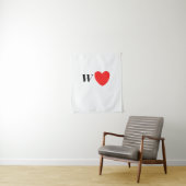 Letter W Heart - Valentine Initial Love Design Wandkleed (In situ)