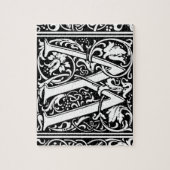 Letter W Medieval Monogram  Initiaal Legpuzzel (Verticaal)