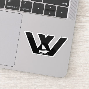 Letter W met boot Monogram Sticker