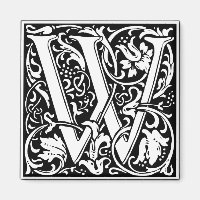 Letter W Middeleeuwse Monogram Art Nouveau