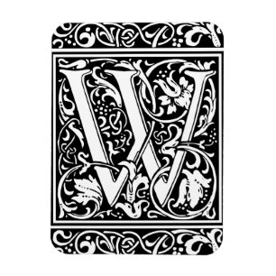 Letter W Middeleeuwse Monogram Art Nouveau Magneet