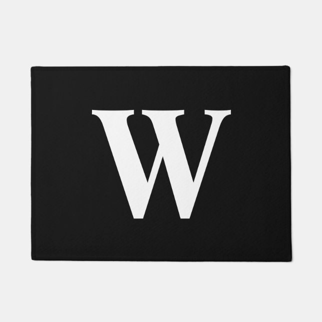 Letter W Monogram Black White Modern Deurmat (Voorkant)