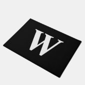 Letter W Monogram Black White Modern Deurmat (Schuin)