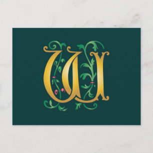 Letter W Monogram Briefkaart