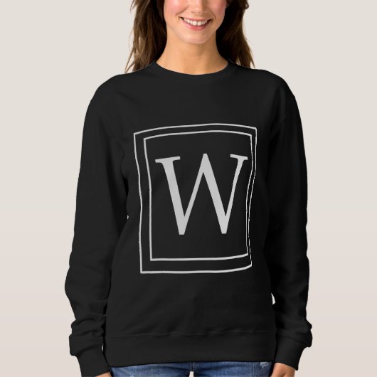 Letter W Monogram English Alphabet W Initial Gray Trui (Voorkant)