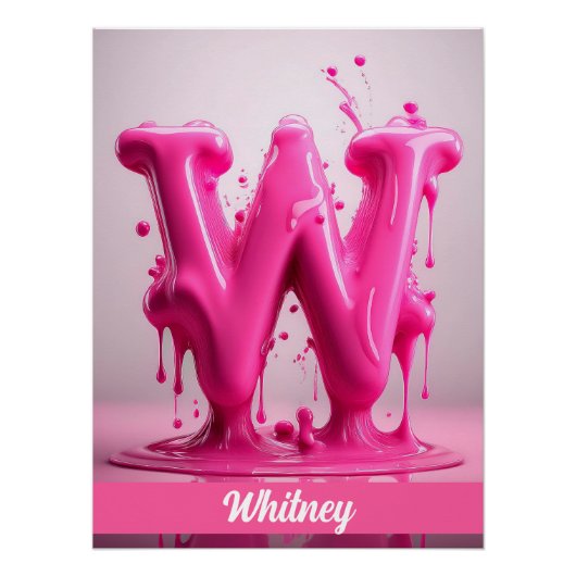 Letter W, Monogram W - Customizable Name Poster  Perfect Poster (Voorkant)