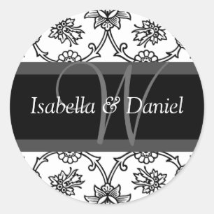 Letter W Monogram zegelmolen Ronde Sticker