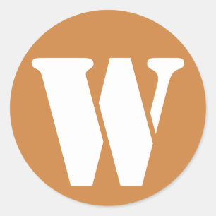 Letter W Peru Goud Stencil Alfabet van Janz Ronde Sticker