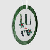 *~* Letter W Rustic Kerstmis FOTO Wood AP44 Ornament (voorkant)