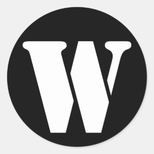 Letter W Stencil Alphabet van Janz Black Ronde Sticker