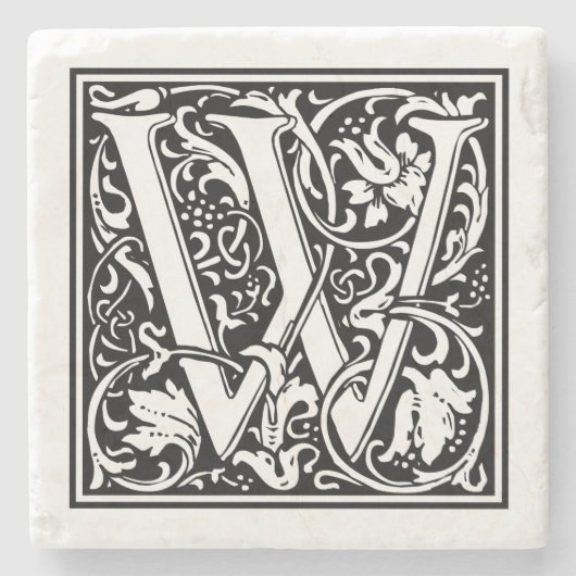  letter W Stenen Onderzetter (Voorkant)