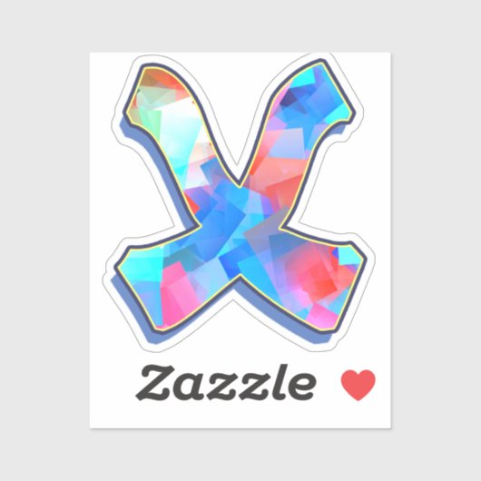 Letter X -  Color Mix Sticker (Vel)