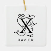 Letter X Elegant Monogram Kerst Ornament (Voorkant)