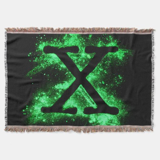 Letter X Groen Hoofdstedelijk Alfabet Deken (Voorkant)