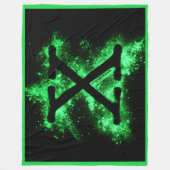 Letter X Groen Hoofdstedelijk Alfabet Fleece Deken (Voorkant)