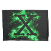Letter X Groen Hoofdstedelijk Alfabet Kussensloop (Voorkant)