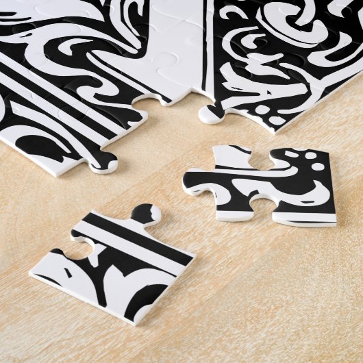 Letter X Middeleeuws Monogram Art Nouveau Legpuzzel (Zijkant)