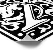 Letter X Middeleeuws Monogram Art Nouveau Poster (Hoek)