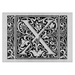 Letter X Middeleeuws Monogram Art Nouveau Snijplank