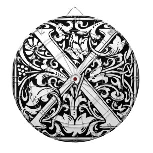 Letter X Middeleeuwse Monogram Art Nouveau Dartbord
