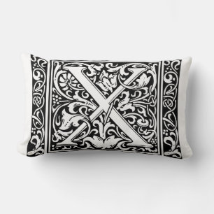 Letter X Middeleeuwse Monogram Art Nouveau Kussen