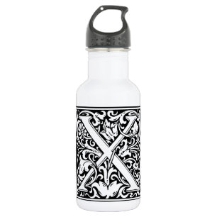 Letter X Middeleeuwse Monogram Art Nouveau Waterfles