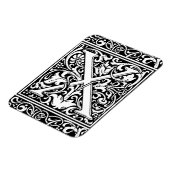 Letter X Middeleeuwse monogrammen Art Nouveau Magneet (Linkerzijde)