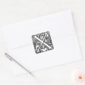 Letter X Middeleeuwse monogrammen Art Nouveau Vierkante Sticker (Envelop)