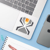 Letter X Monogram met Potlood Sticker (Laptop met iPhone)