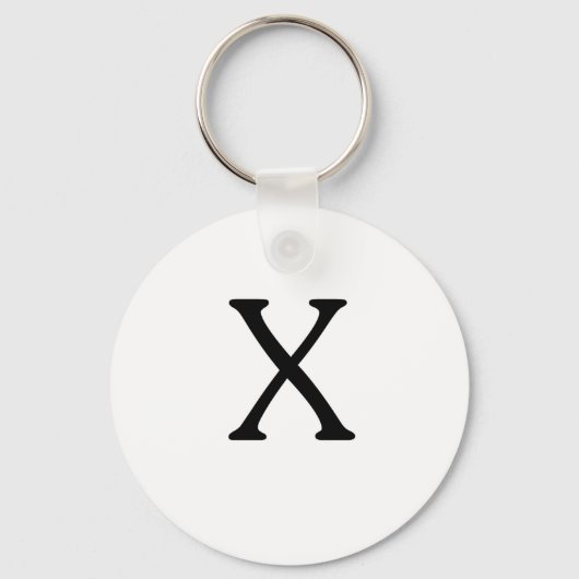Letter X Monogram Sleutelhanger (Voorkant)