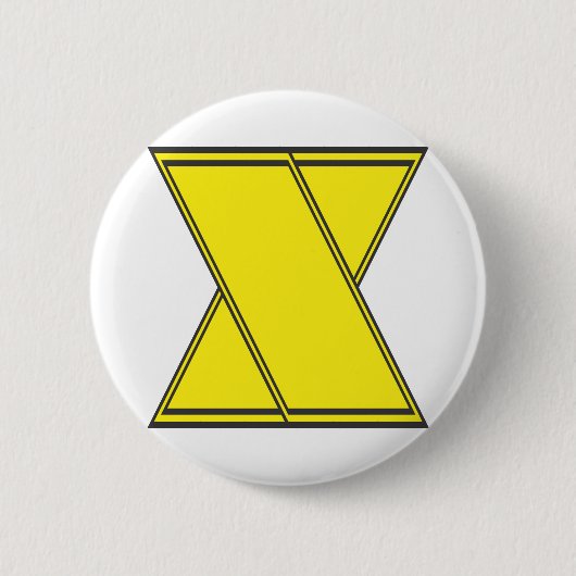letter x ronde button 5,7 cm (Voorkant)