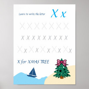 Letter X Volgposter voor Kinderen Poster