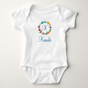 Letter X, Xande + Flowers pak Romper