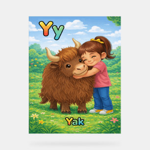 Letter Y Alfabet Poster – Y staat voor Yak