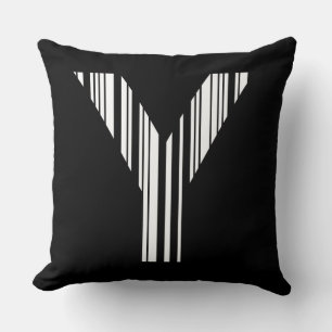 LETTER Y BAR CODE Eerste Initiaal Barcodepatroon Kussen