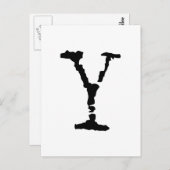 Letter Y Black Briefkaart (Voorkant / Achterkant)