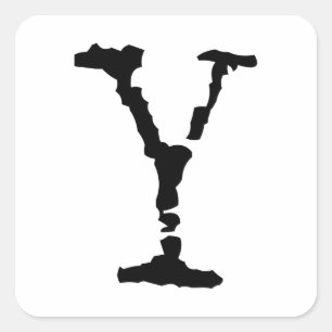Letter Y Black Vierkante Sticker